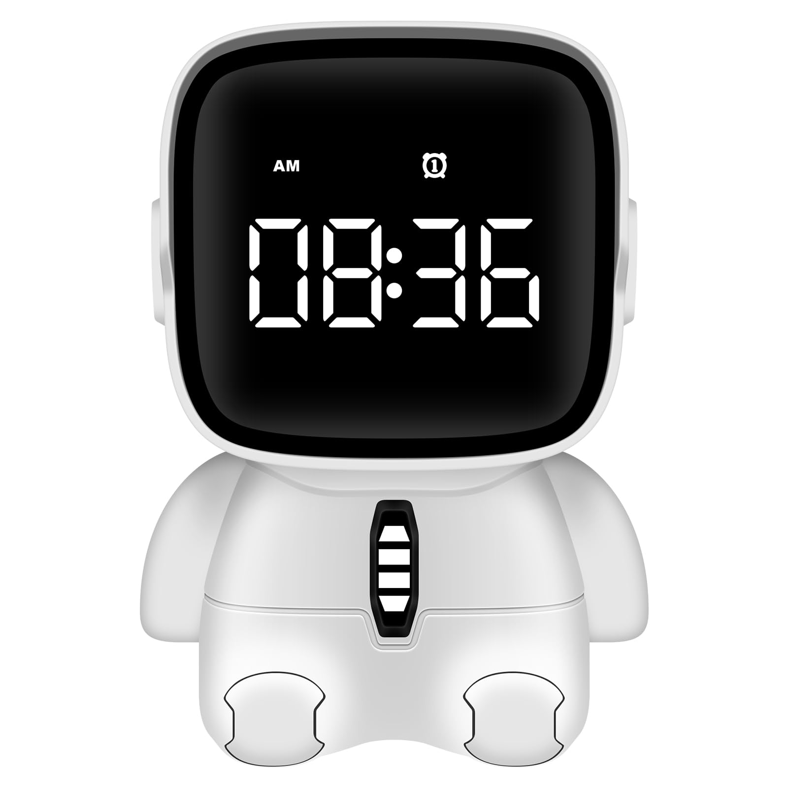 ALEENFOON Kids Digital Alarm Clock Astronaut Alarm Clock with Snooze, 2 Alarm, Countdown Function, Rechargeable Electronic Digital Clock for Bedroom, Living Room, Office, Kitchen, Children's Room