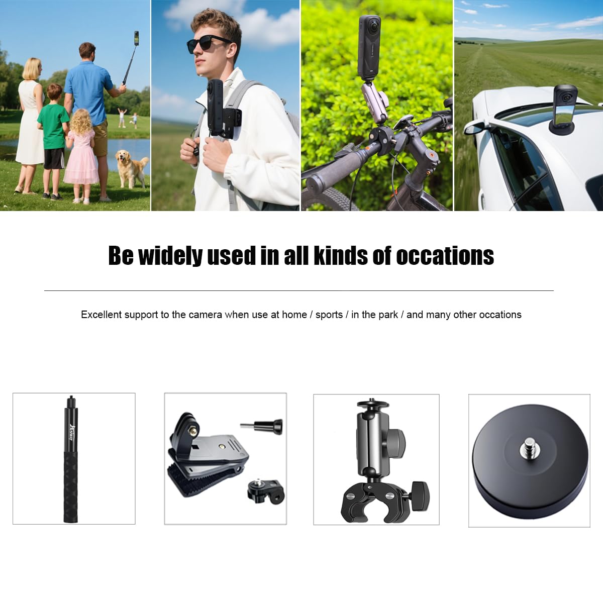 Accessory for Insta360 X5 Bundle Include: Magnetic Mount Carrying Case Silicone Case Bike Motorbike Mounts and Adhesive Pads for Insta 360 X5 Camera 62I