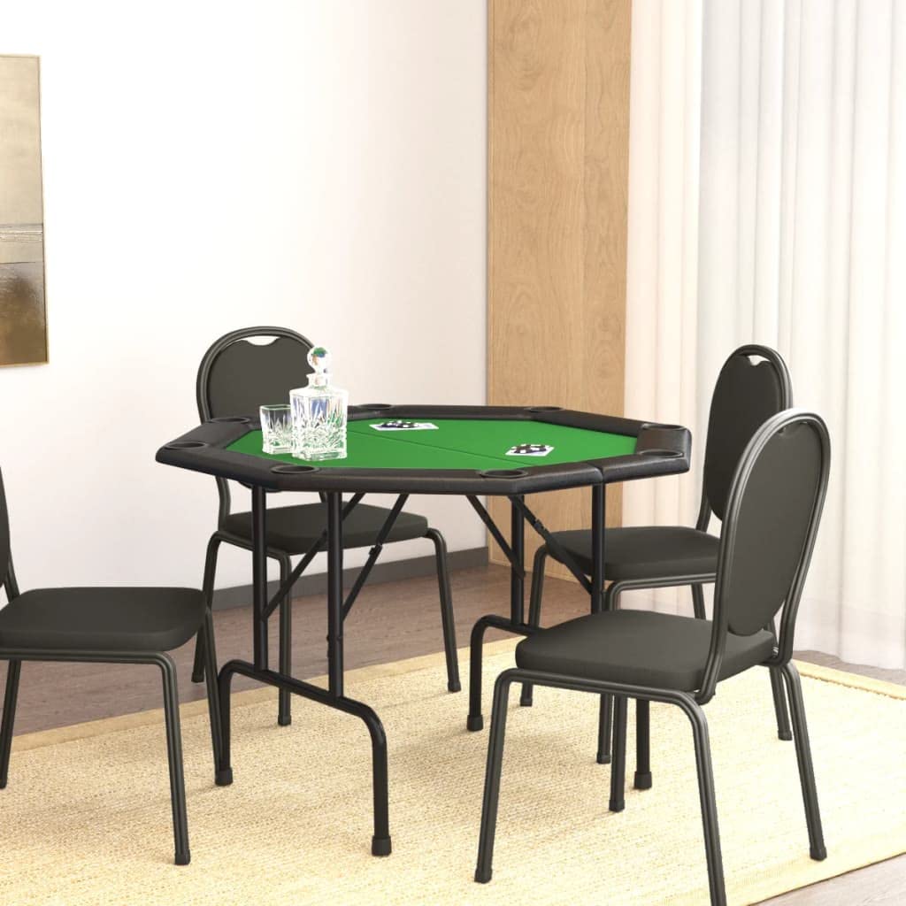 TALCUS Mobili Con Tavolo Pieghevole Poker 8 Giocatori Verde 108x108x75 cm