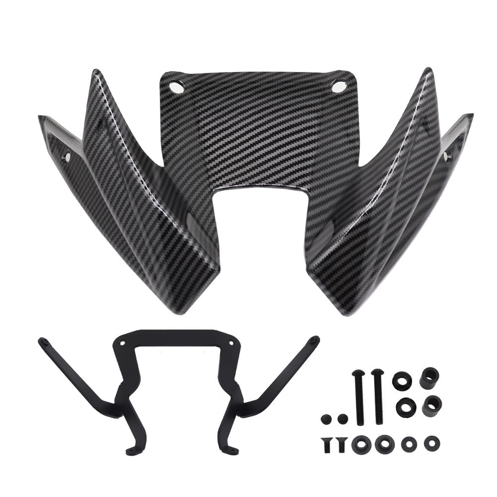 Alerón Delantero Desnudo de la alerón de la Fuerza descendente del Deporte de la Motocicleta Deflector aerodinámico de la Aleta del ala para Honda CB500 Hornet CB 500 2024-2025 (Fibra de Carbono)