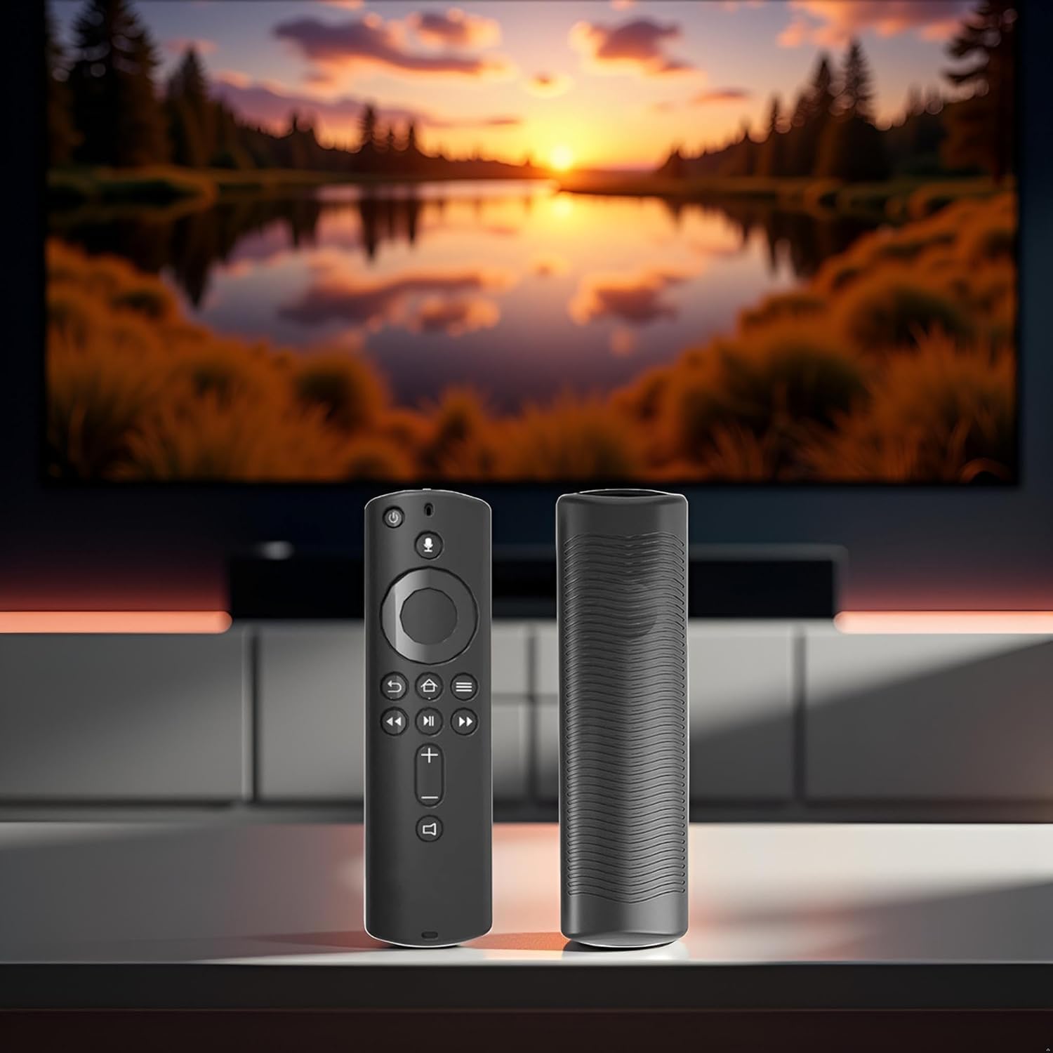 1 funda protectora negra de 5.9 pulgadas, funda de silicona suave, a prueba de golpes, antideslizante, repuesto para control remoto Amazon Fire TV Stick 4K, accesorios (electrónica)