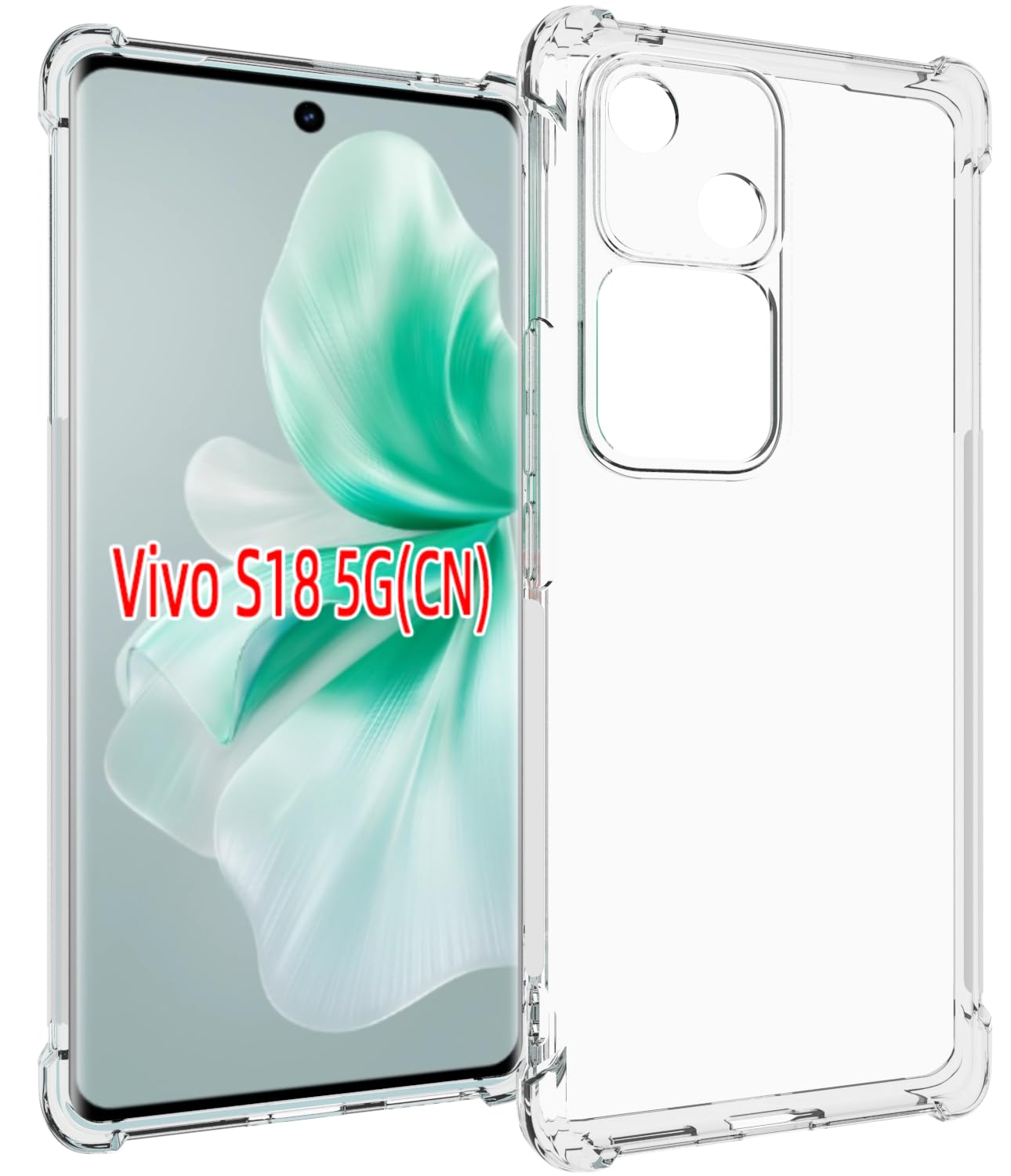 USTIYA Case for Vivo V30 / S18 5G Clear TPU Four Corners Military-Grade Protection Cover Transparent Soft funda