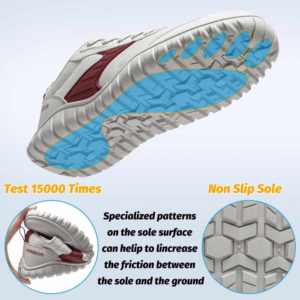 HOBIBEAR Wide Barefoot Shoes for Womens Mens Minimalist Trail Running Hiking Sneakers Comfortable Lightweight