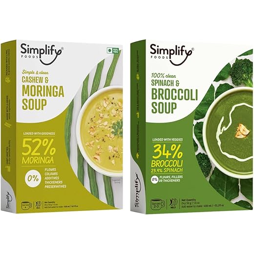 Cashew Moringa  Spinach Broccoli Soups - Pack of 2 500ml