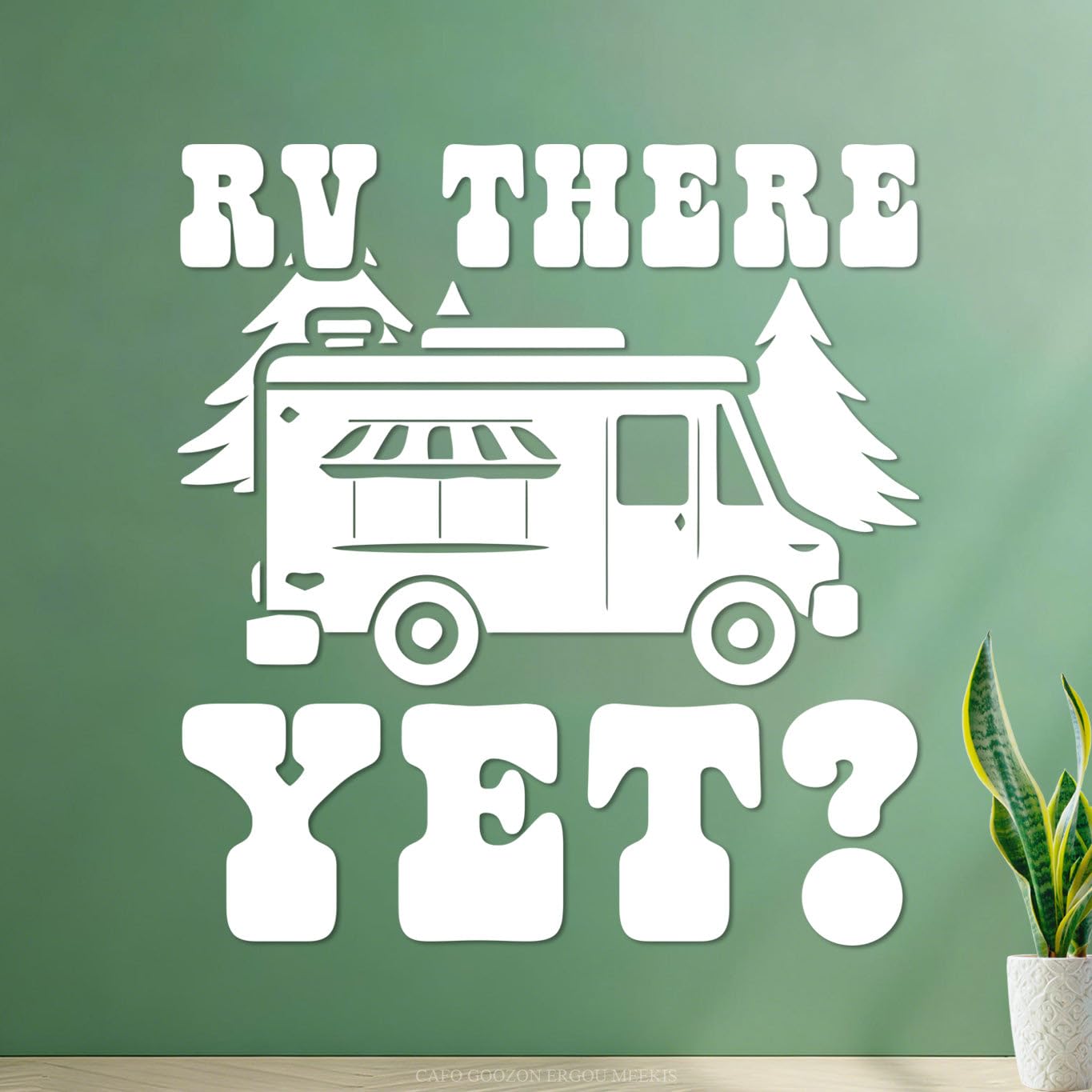 Vintage Outdoor Camper Camping rv Wall Decals Paster Paper 67.2x72.6cm It Won't Fall Off White