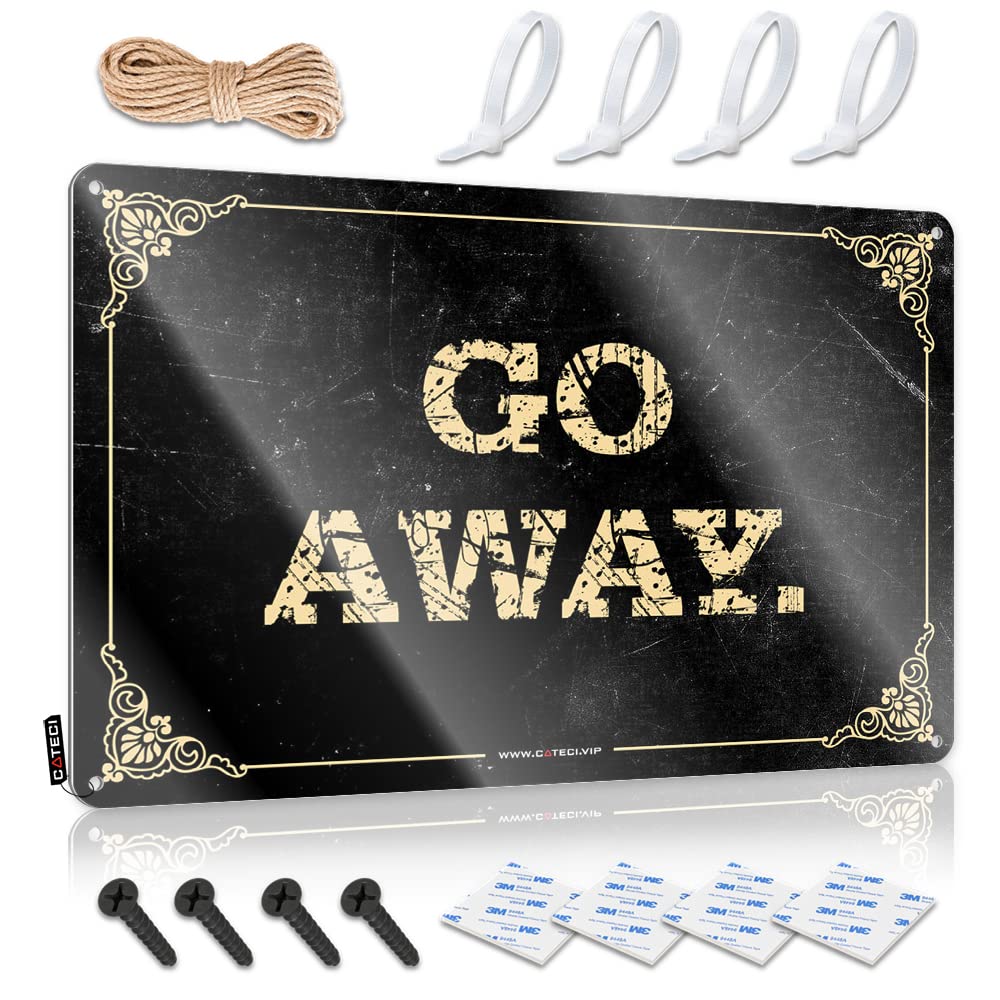 Decor Signs Go Away Sign Warning Signs For Bedroom Bar Metal Tin Sign(30X40CM)