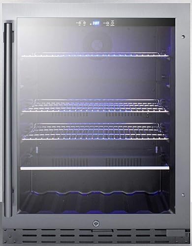 Summit Appliance ALBV2466 beverage fridge, Grey/Clear