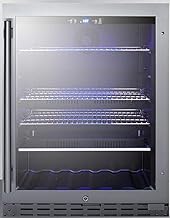 Summit Appliance 24" Wide Built-in Beverage Cooler, ADA Compliant, Grey/Clear
