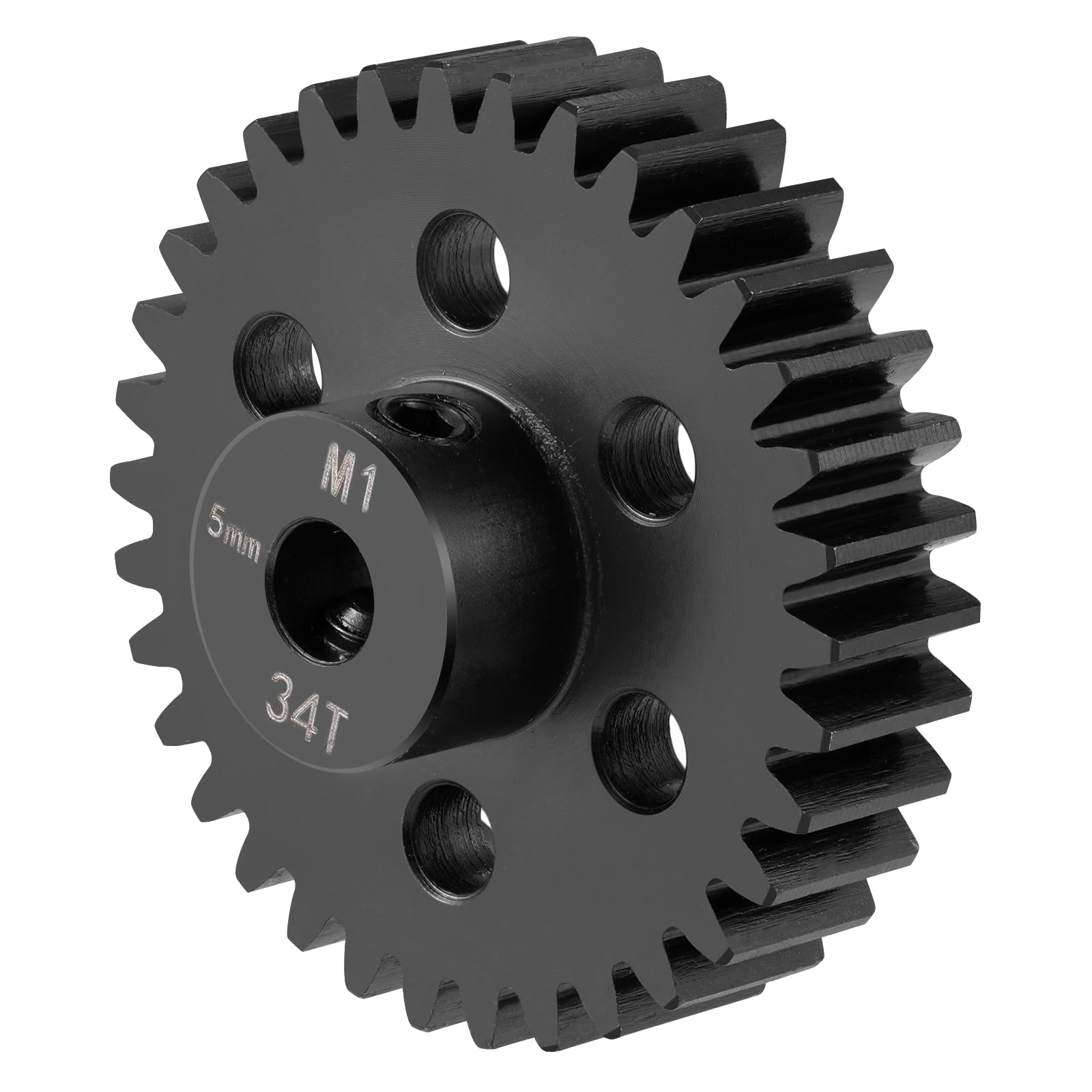 BRKRC Steel M1 Pinion Gear 34T 5mm Shaft Motor Gears for 1/8 1/10 RC Brush
