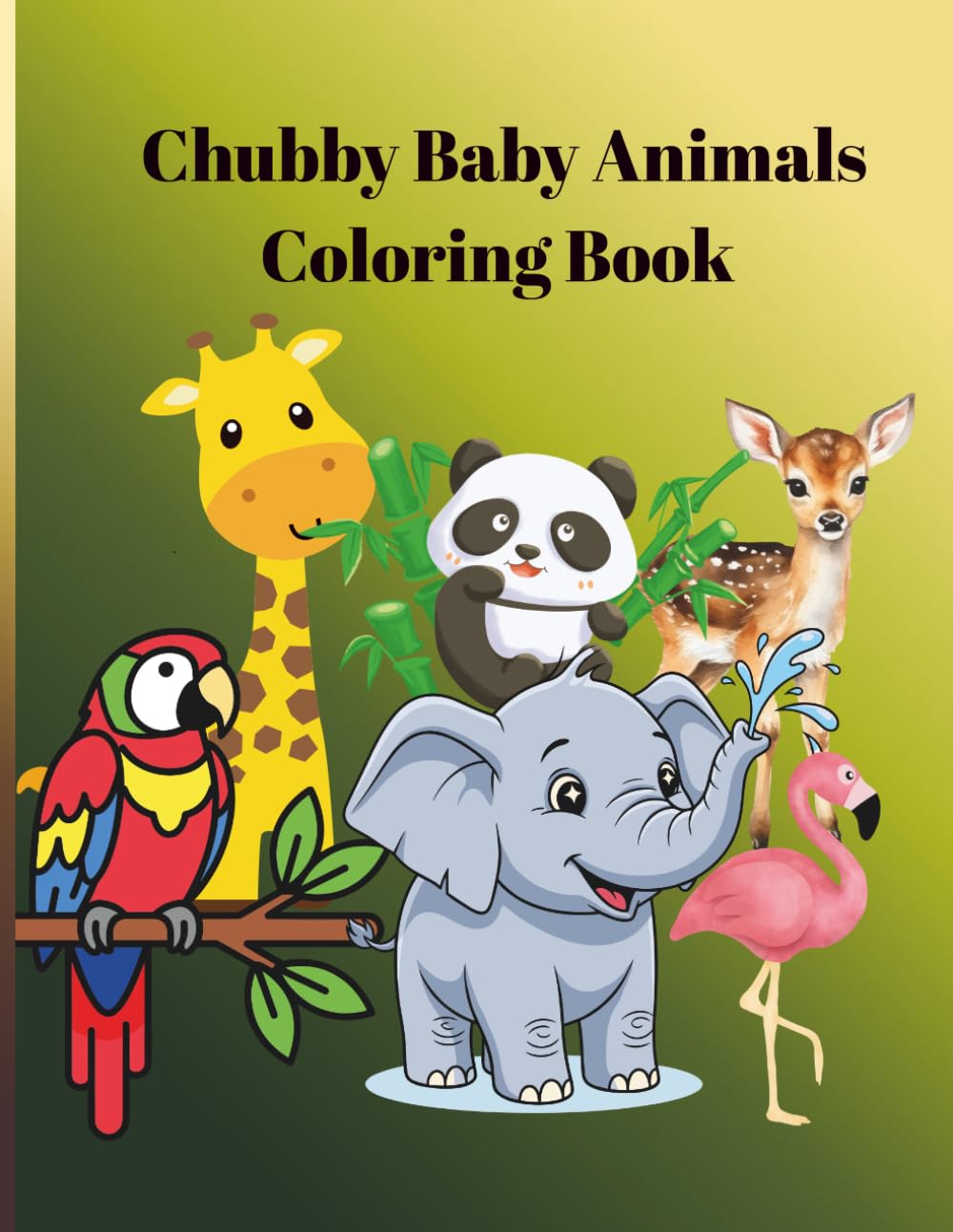 Chubby Baby Animals Coloring Book: Cute Big-Eyed Farm & Jungle Animal Coloring Pages for Toddlers and Preschool Kids Ages 3–5 | Easy & Simple Designs
