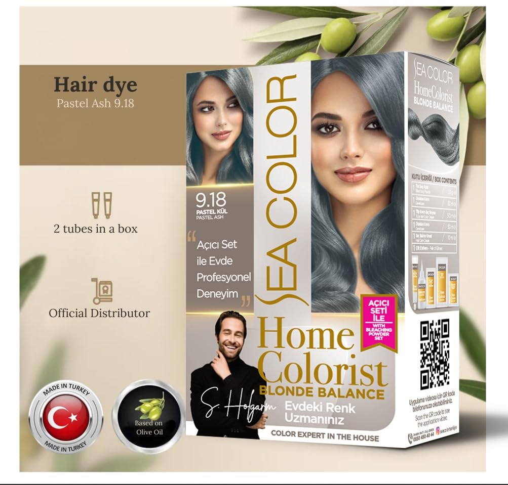 Sea Color Home Colorist Set Saç Boyası 9.18 Pastel Kül Pastel Ash (Blonde Balance)