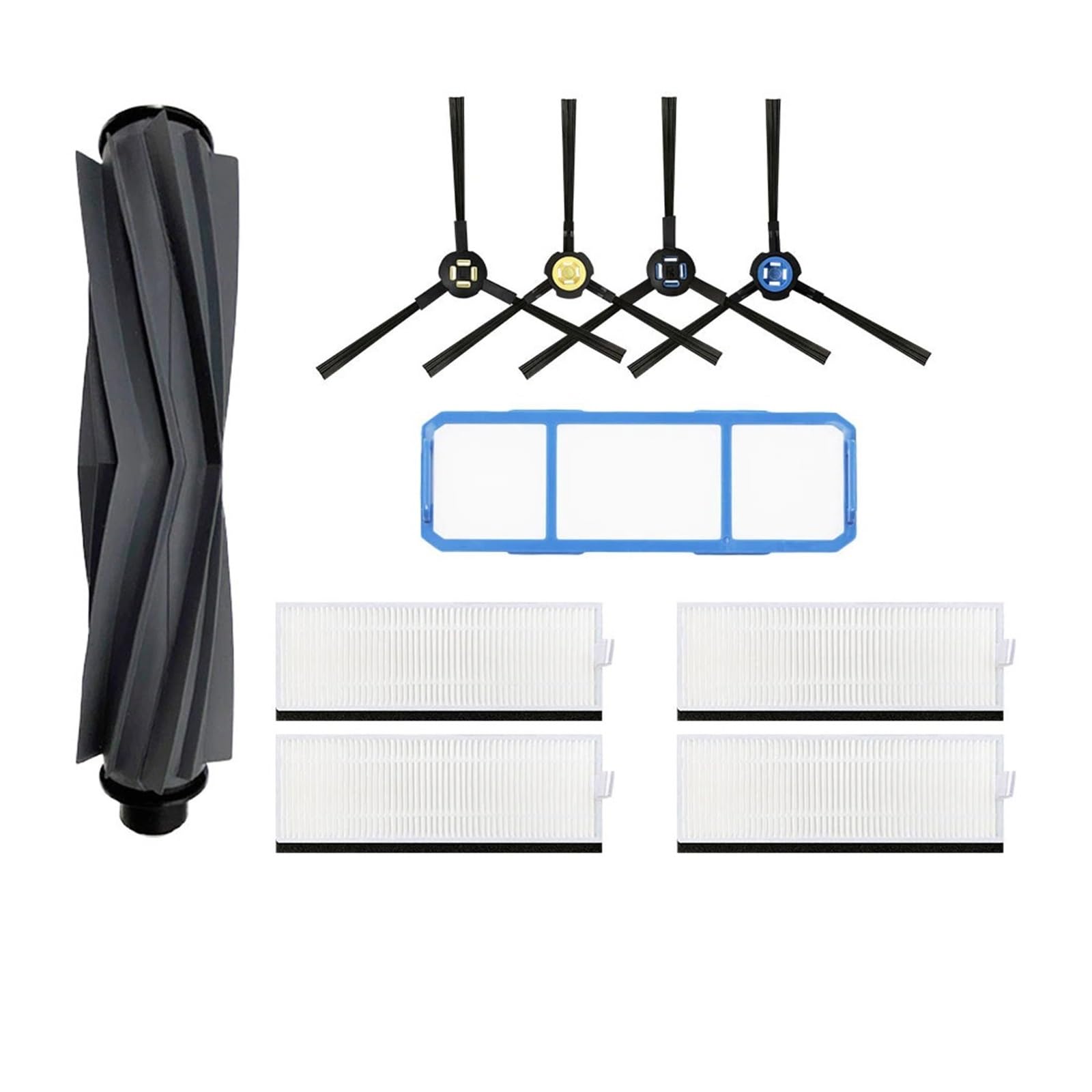 Compatible con el Accesorio for aspiradora Robot Silvercrest SSRA1, Cepillo Giratorio, Cepillo Lateral, Filtro HEPA, prefiltro, Pieza de Repuesto(Set D)
