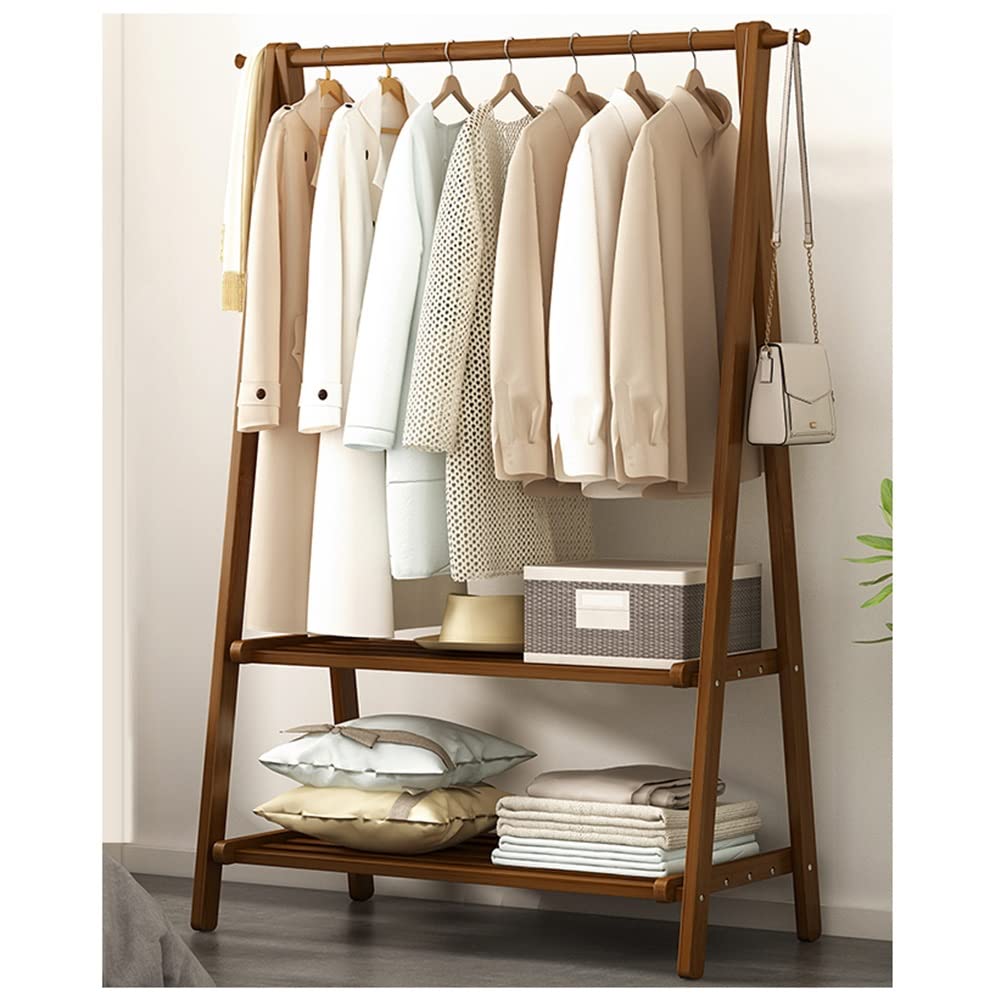 GDMDPTE Bamboo Shoe Bench with 2 Shelves & Hooks – Versatile Solution for Bedroom & Entryway Stylish for Shoes Coats and Accessories
