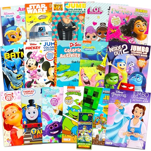 16 Bulk Coloring Books for Kids Ages 4-8 - Assortment Bundle Includes 16 Kids Coloring and Activity Books Bundle (No Duplicates)