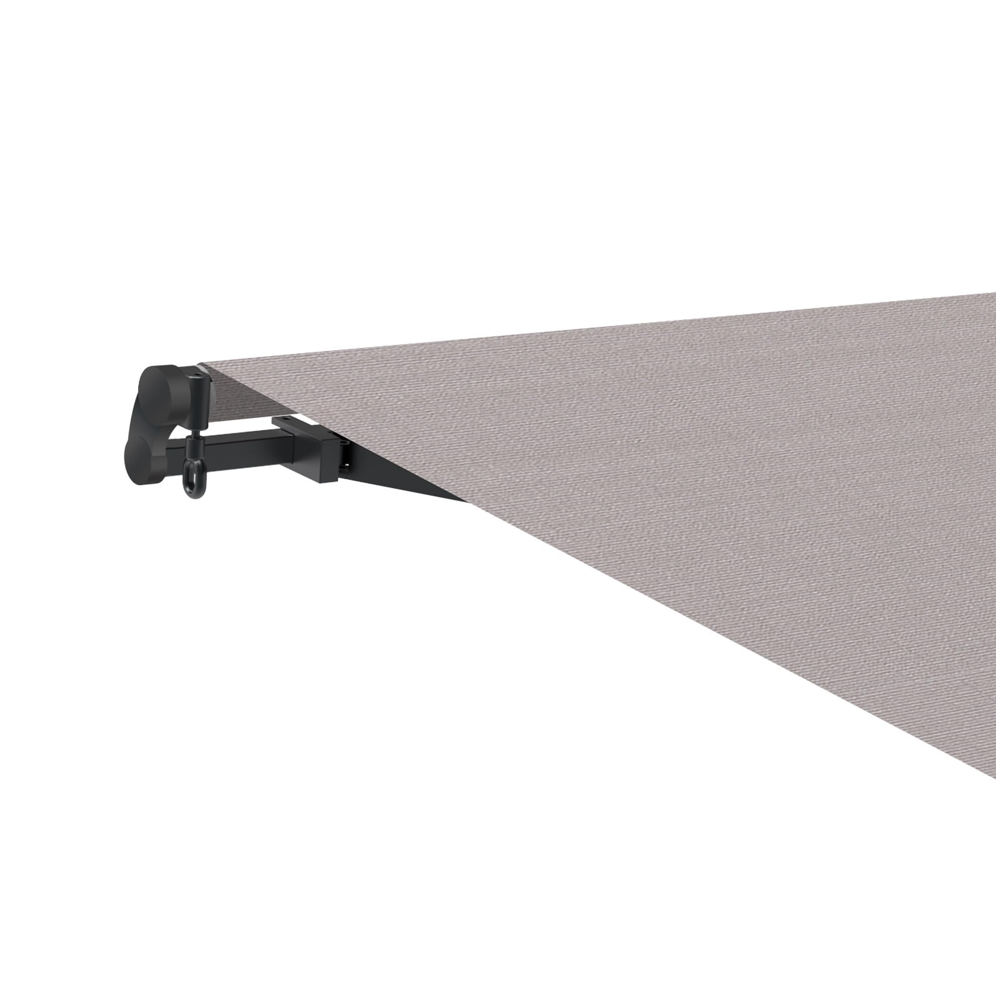 Wasabi - Toldo Retráctil Exterior 400x250cm Gris Poliéster – Lona Protección Solar UV - Estructura de Aluminio Antracita – Manivela Incluida – Manual Enrollable Terraza Jardín Balcón