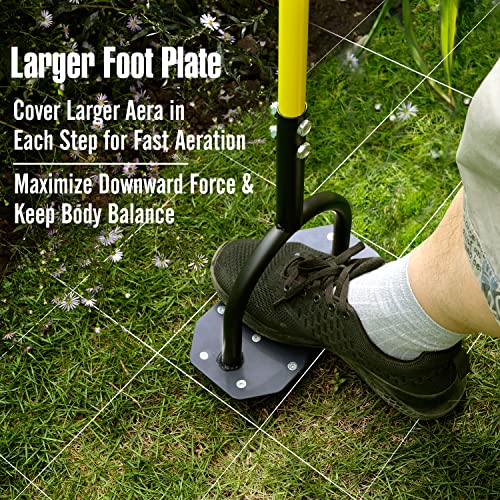 Jardineer Lawn Aerator Spike Aerating Tool, Updated 36" Taller Manual Grass Aerator Tool with 12 Stainless Spikes, Yard Aerator Tool for Compact Soil - Image 4