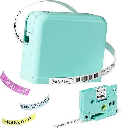 Máquina etiquetadora con cinta P3200D Bluetooth, impresora de etiquetas portátil inalámbrica con múltiples plantillas disponibles para etiquetar,