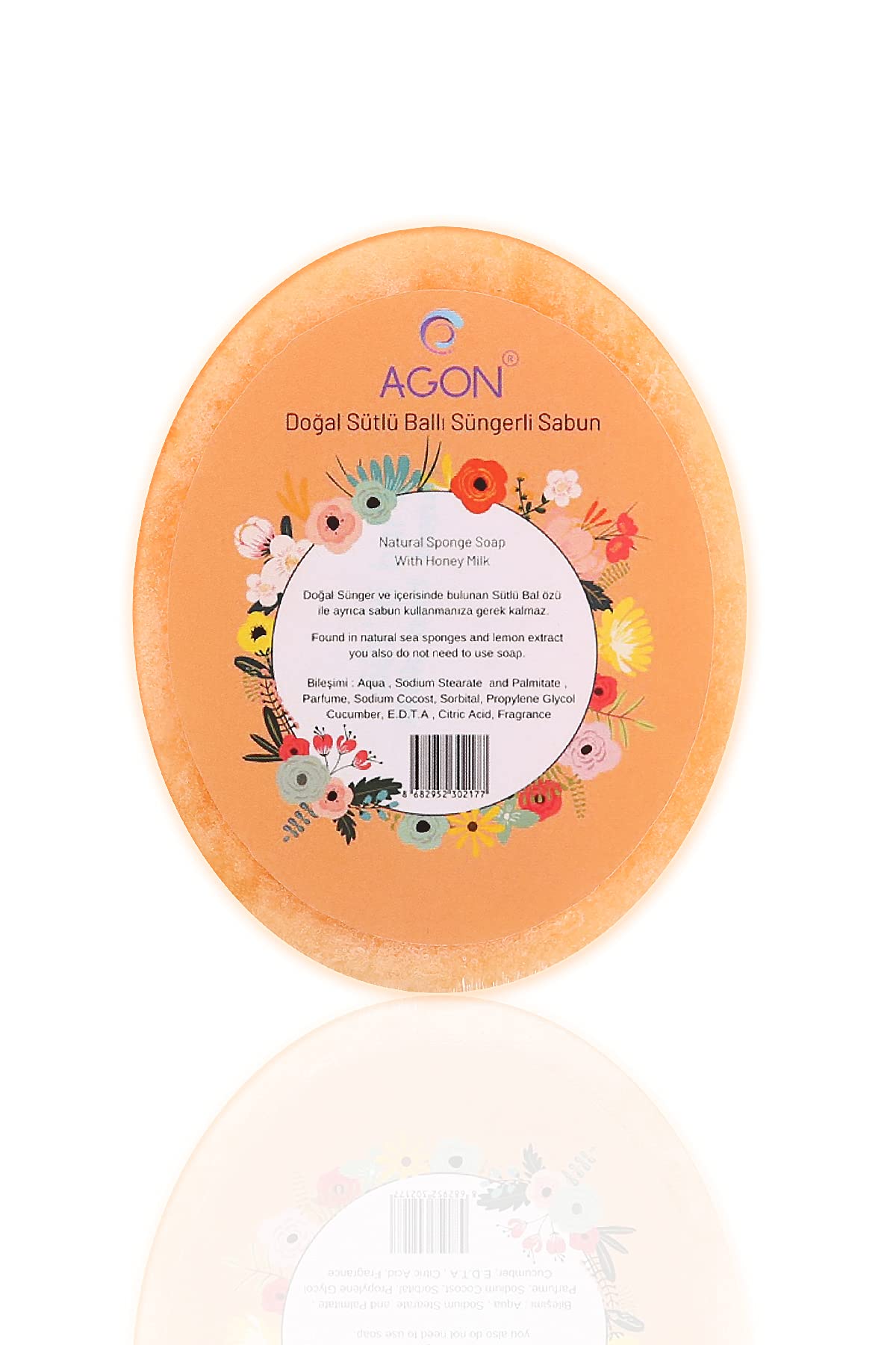 Agon Doğal El Yapımı Ballı Sütlü Sabunlu Vücut Duş Süngeri 125 gr