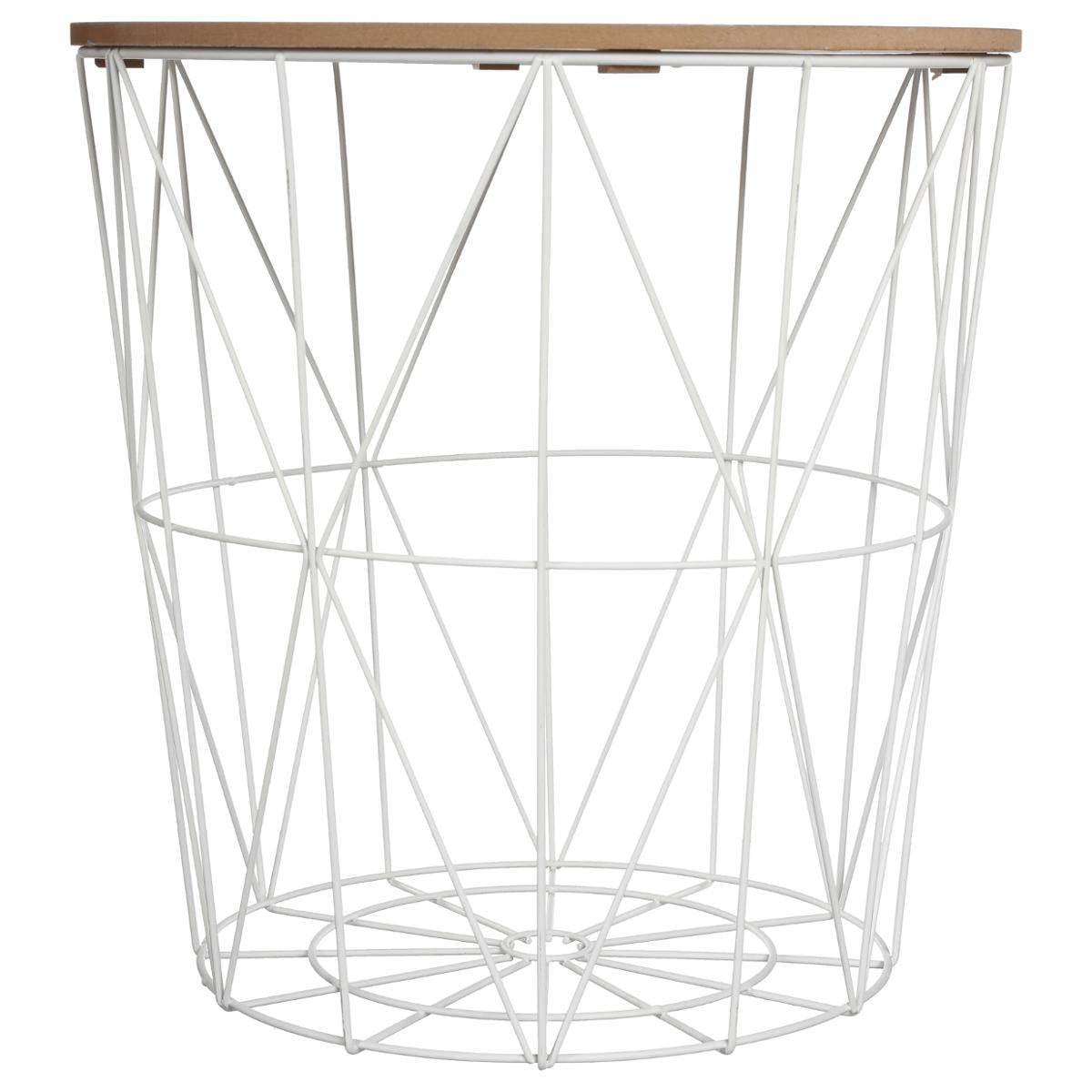 MESA AUXILIAR DE METAL BLANCO KUMI D.40