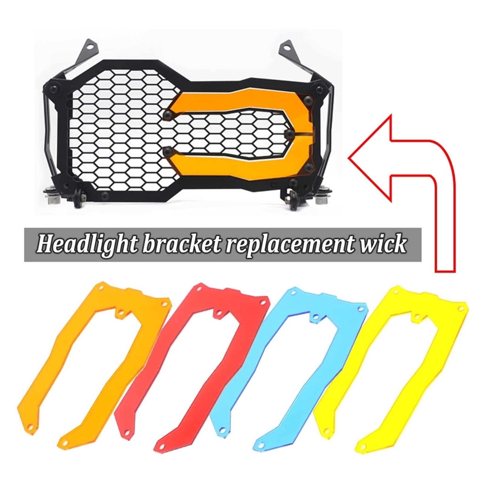 Griglia Protezione Faro Moto In Alluminio Per BMW R1200GS LC / Adventure (Rosso)
