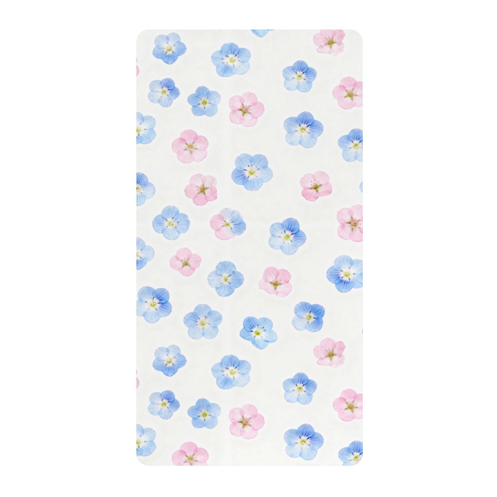 Drap de berceau mousseline de coton respirant - Linge de lit bébé fleurs bleues