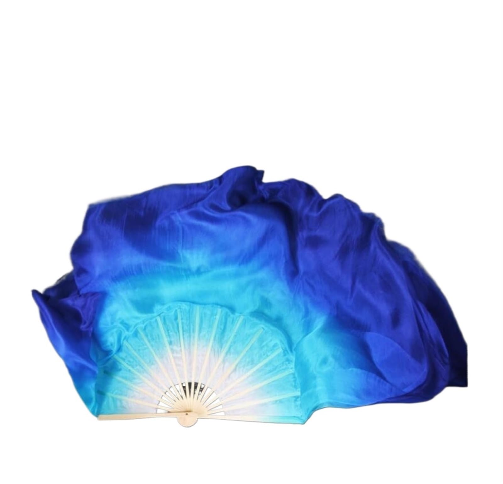 Chiński sztuczny taniec brzucha Jedwabne bambusowe welony do tańca brzucha Gradalne, cekinowe, składane wachlarze w zestawie 2 różnych rozmiarów(31cm 15cm)