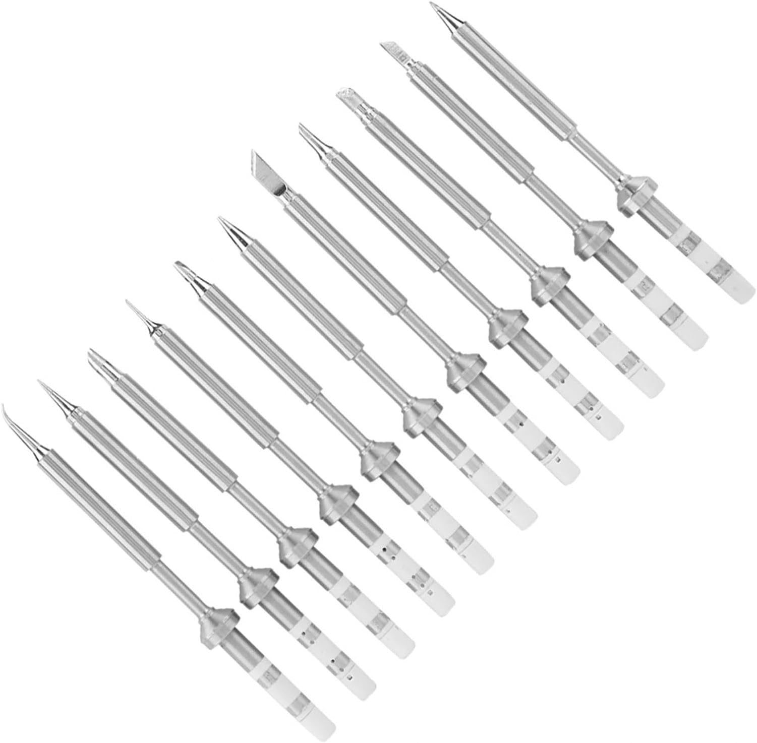 Lötkolbenspitzen aus Edelstahl, Schnellheizung Ersatzspitzen Set für effiziente Lötaufgaben, 11-teilig Kompatibilität, TS100 Lötkolben Spitze 11-teiliges Set, TS100 Lötkolben Spitze 11-teiliges Set