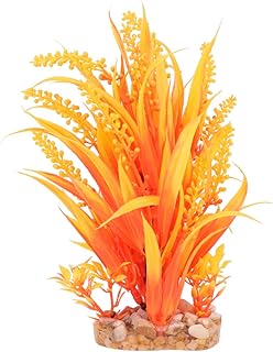 Amosfun Reptile Decor Fish Tank Aquarium Plants Grass for Fish Tank Aquariums Plastic Fish Tank Faux Plant artificiales para Fish Tank Decoration Grass for Aquariums pet