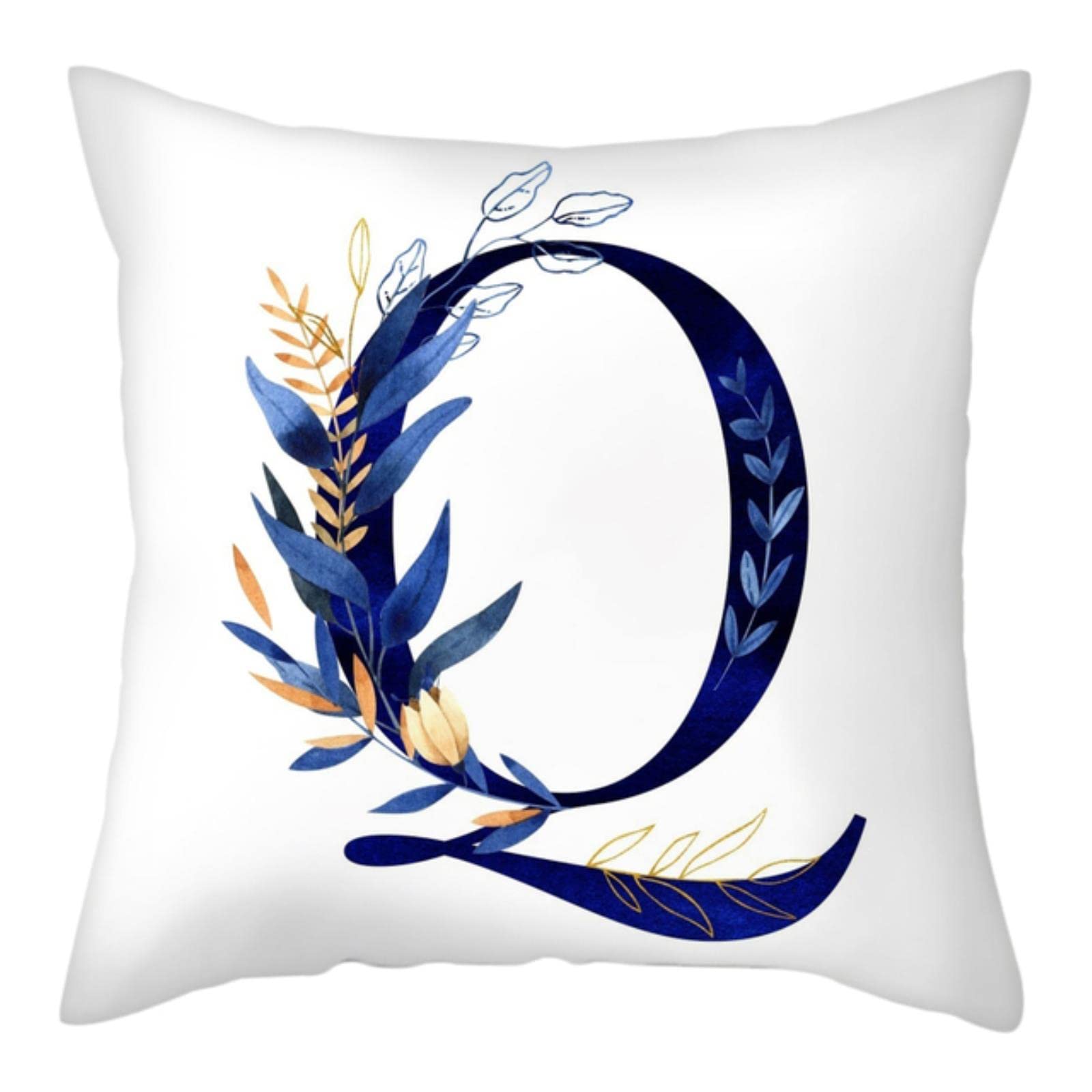 GVOZI pillowcase Flower Letter Pillow Case Plant Tree Around Alphabet Cushion Cover For Home Sofa Car Decorative Pillowcases 45X45Cm