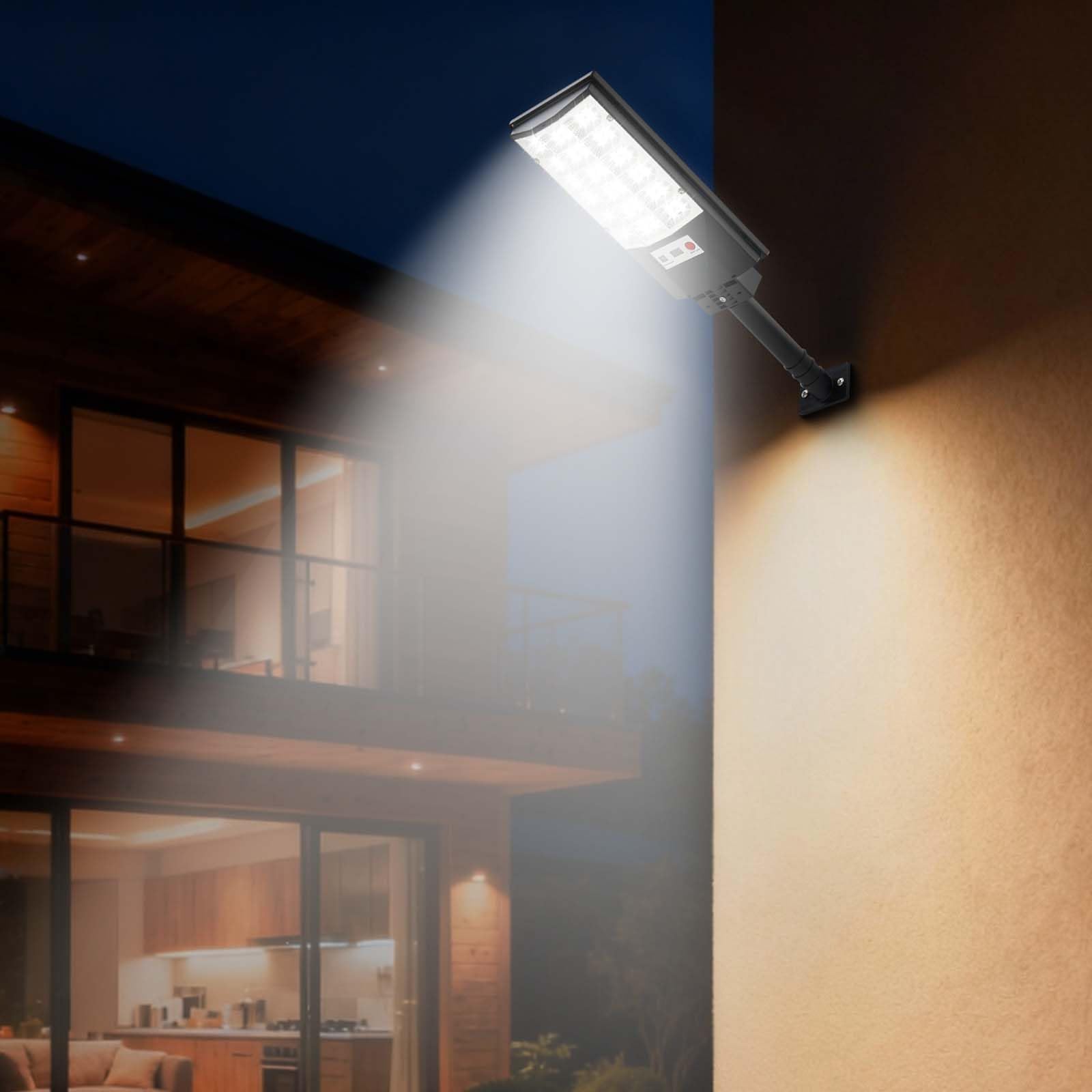 VEVOR Lampioni Solari 500 W per Esterno 50000 LM, Faretto Solare per Parcheggio Commerciale dal Tramonto all'Alba, Lampada di Sicurezza a LED con Sensore di Movimento, Illuminazione Esterna