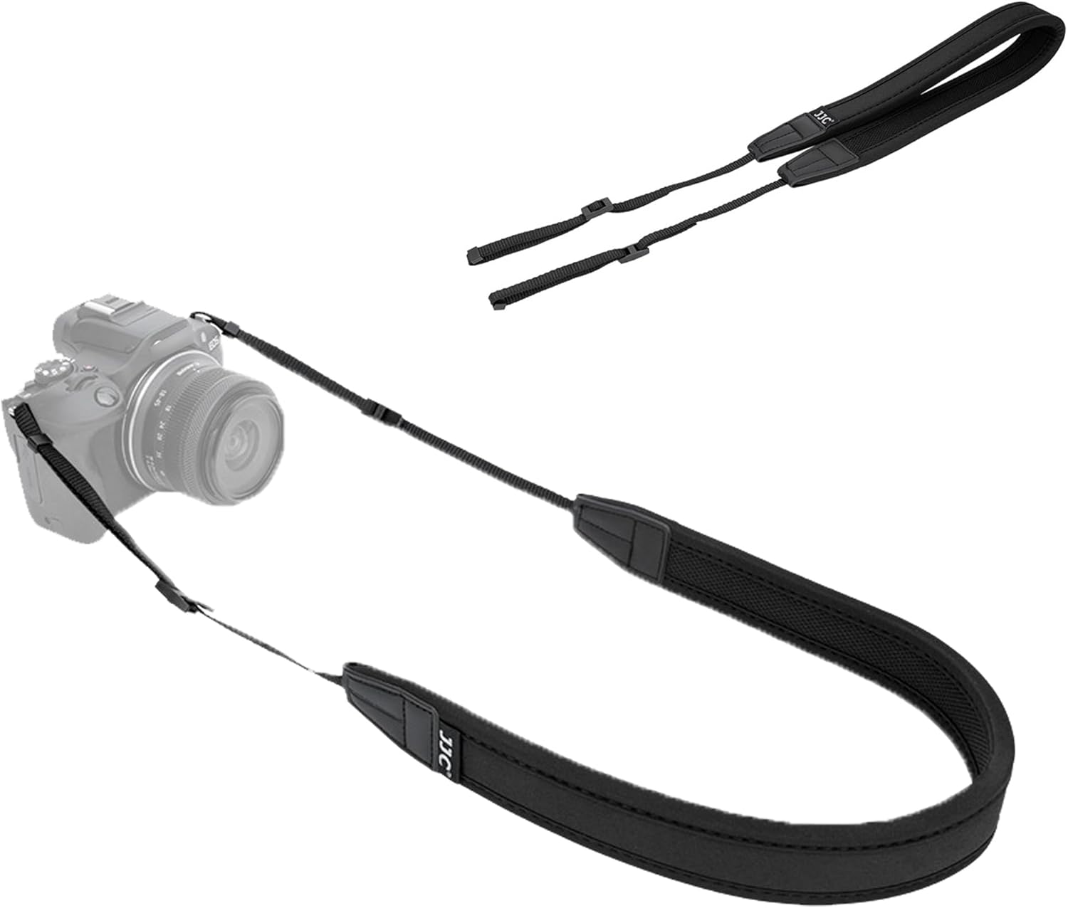 JJC Neck Strap for Canon EOS R50V R50 R100 M50 Mark II Nikon Sony Fujifilm Mirrorless Cameras, 23.6-43.3″ Adjustable Camera Shoulder Sling Strap with Soft Neoprene Non-slip Padded