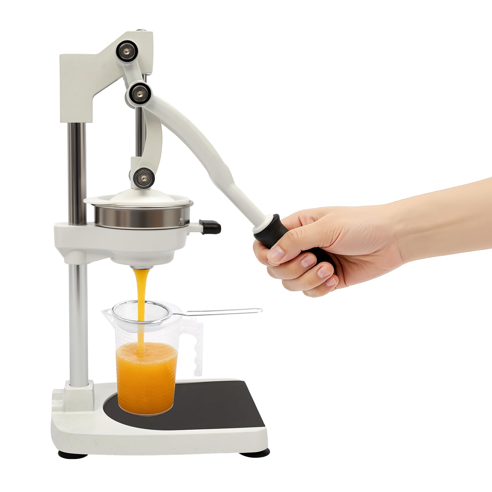 Exprimidor manual de acero inoxidable 304 de grado alimenticio, con 2 cabezales de prensado, exprimidor profesional para naranjas, limones, granadas, hogar y comercio