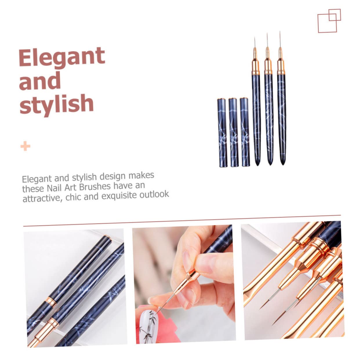 FRCOLOR 15pezzi Pennelli Per Nail Art Liner Con Punta Ultra-fine Per Disegno e Decorazione Unghie Per Tecniche Di Nail Art e Manicure Fai Da Te Strumento Professionale Per Unghie Eleganti