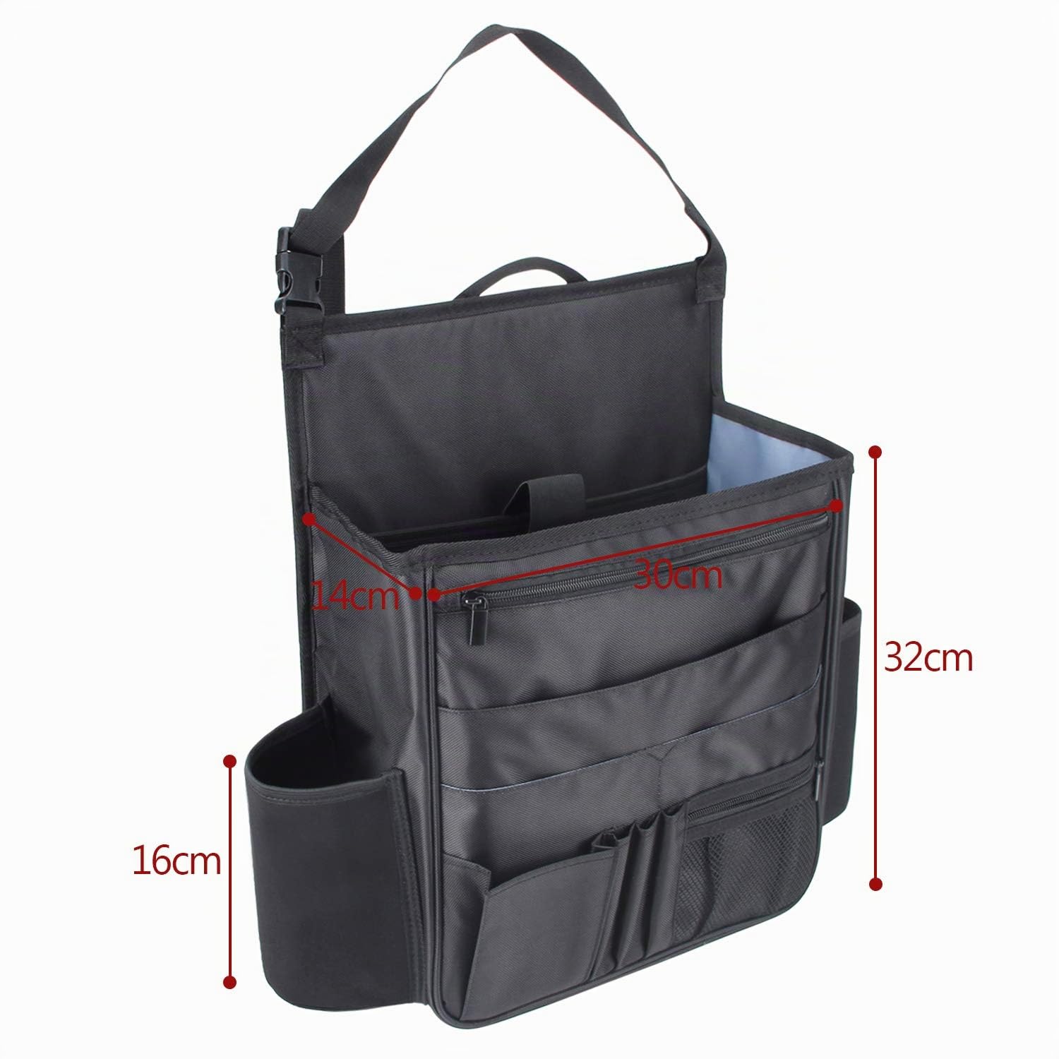 Luxja Organisateur de Siège de Voiture Avant, Noir | Organisateur de Siège de Voiture Avant avec Stockage d'Ordinateur Portable et de Tablette