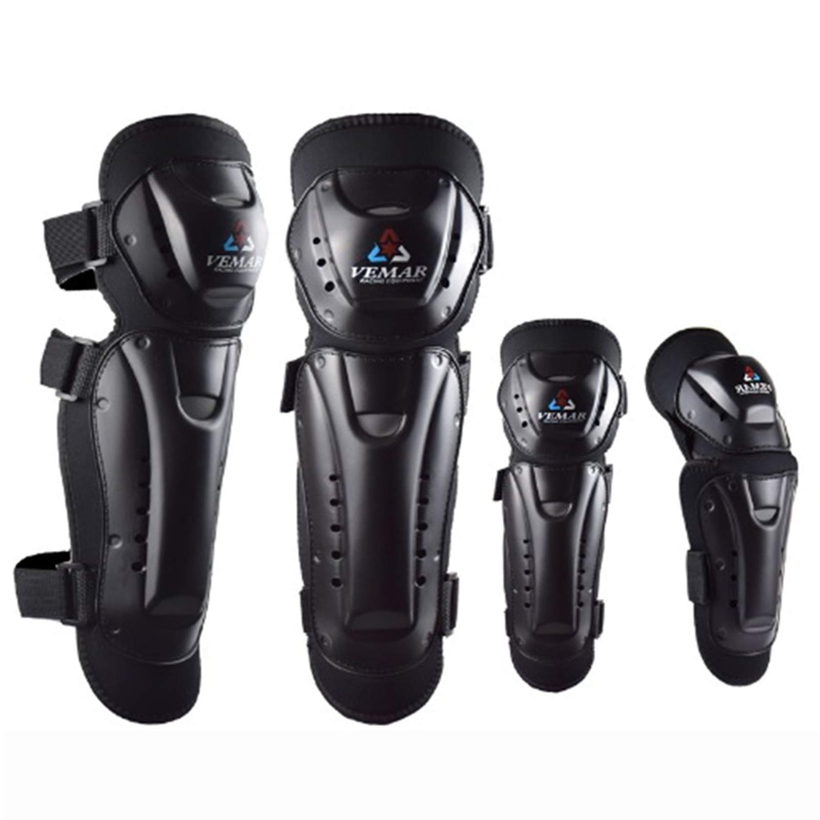 4 protezioni per ginocchio per moto, regolabili, protezioni per gomiti, antiurto, antiscivolo, protezioni per motocross, corsa, ATV, pattinaggio, attrezzatura protettiva