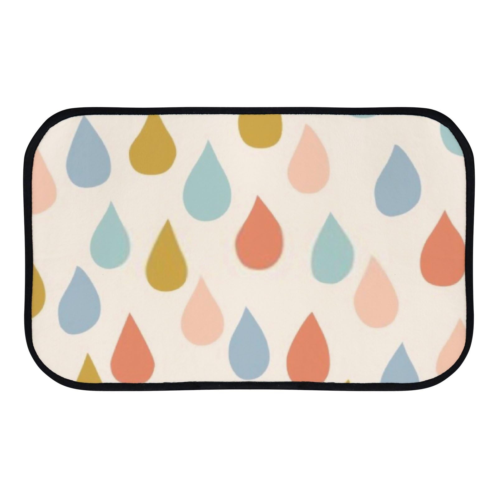 QAZPL Nuansexi Bathroom Rugs Colorful Rain Drops Pattern Cute Floor Mats Non Slip Bathmat Doormat Tub Mat Coral Velvet Absorbent Entrance Carpet Mats Machine Washable Bedroom Decor
