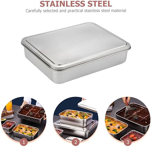 Miniatura 5 de DOITOOL 1 juego de moldes para magdalenas con tapa, molde de pan de pan con tapa de acero inoxidable para tartas, sartenes para pan, bandeja para