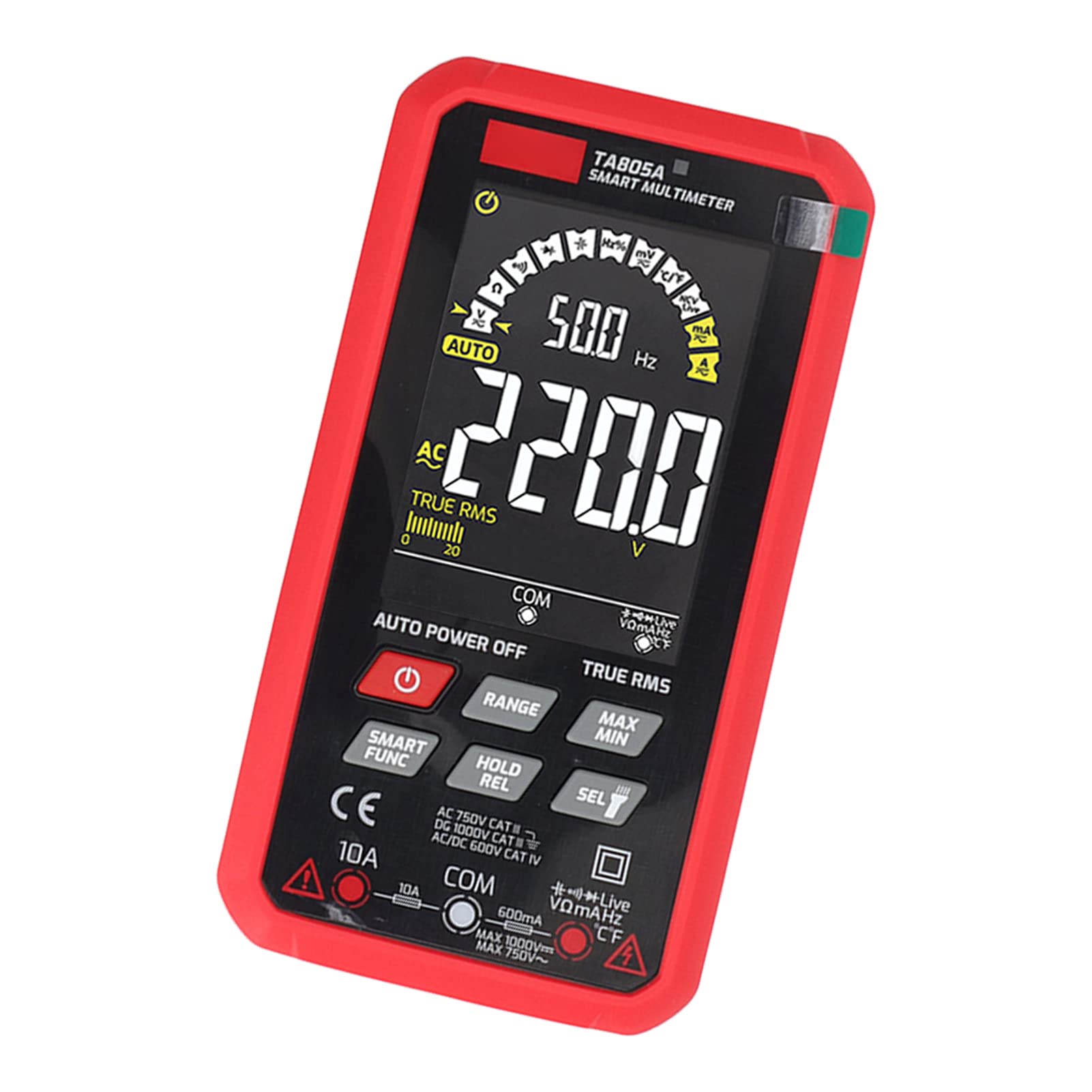 Multimetro Digitale Tester Automatico di Resistenza Tensione Corrente Ad Alta Precisione per Elettricisti Materiale ABS Rosso