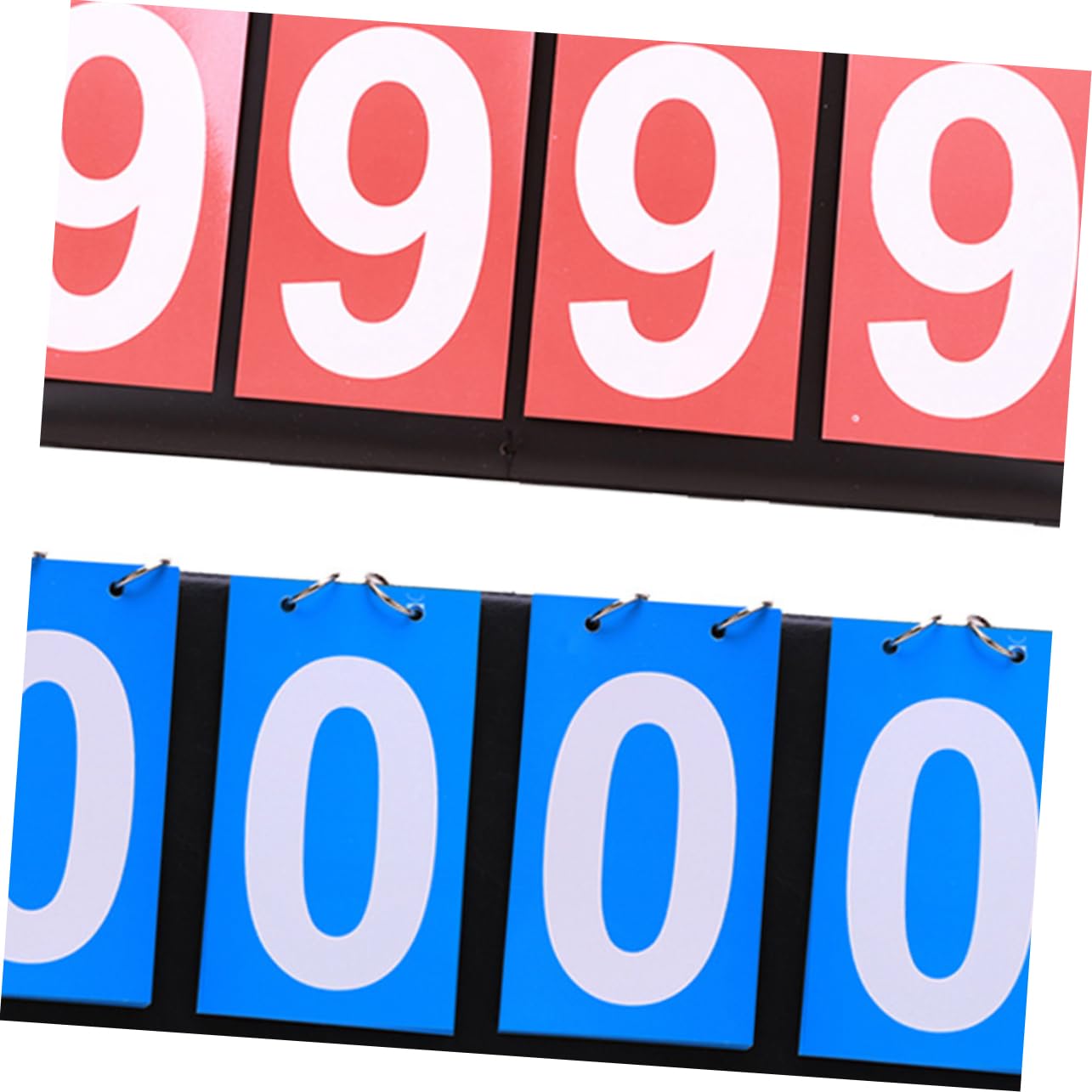 Mikikit Portable Tabletop Scoreboard Flipper for Basketball Football More Multi Sports Score Keeper with Readable Numbers for Games Red