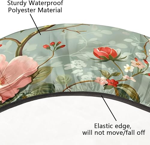 Vista 144 de Cardinal Bird - Mantel redondo ajustable con borde elástico de 36 a 42 pulgadas, mantel redondo elástico, impermeable, lavable, mantel circular