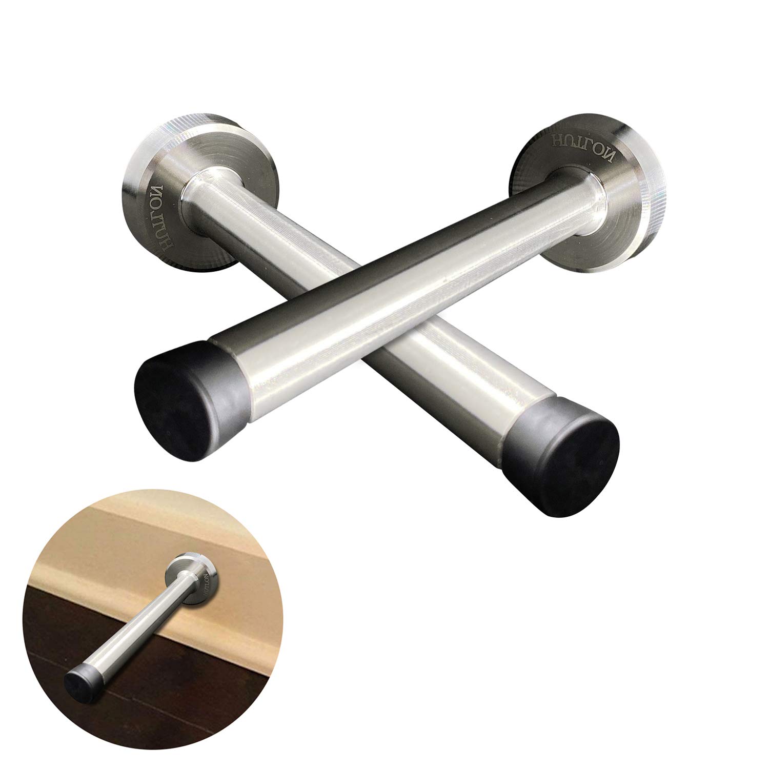 Door Stop, Long Door Stopper, 6 Inch Large Modern Brushed Metal