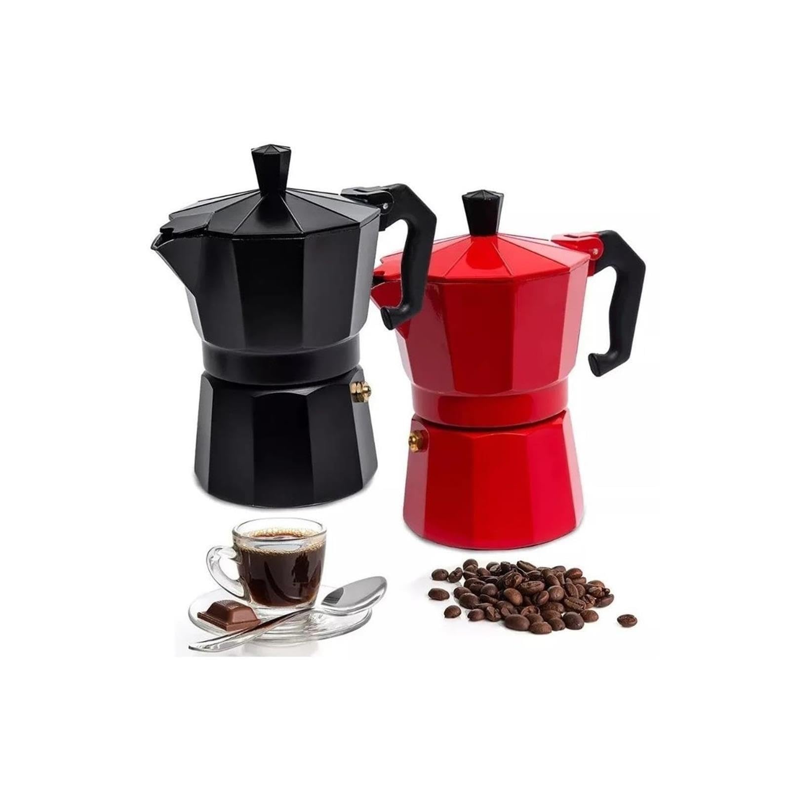 Genérico Cafetera Moka Aluminio con Mango Antiescaldaduras para Cocina