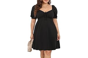 Women's Plus Size Casual Puff Sleeve Sundress