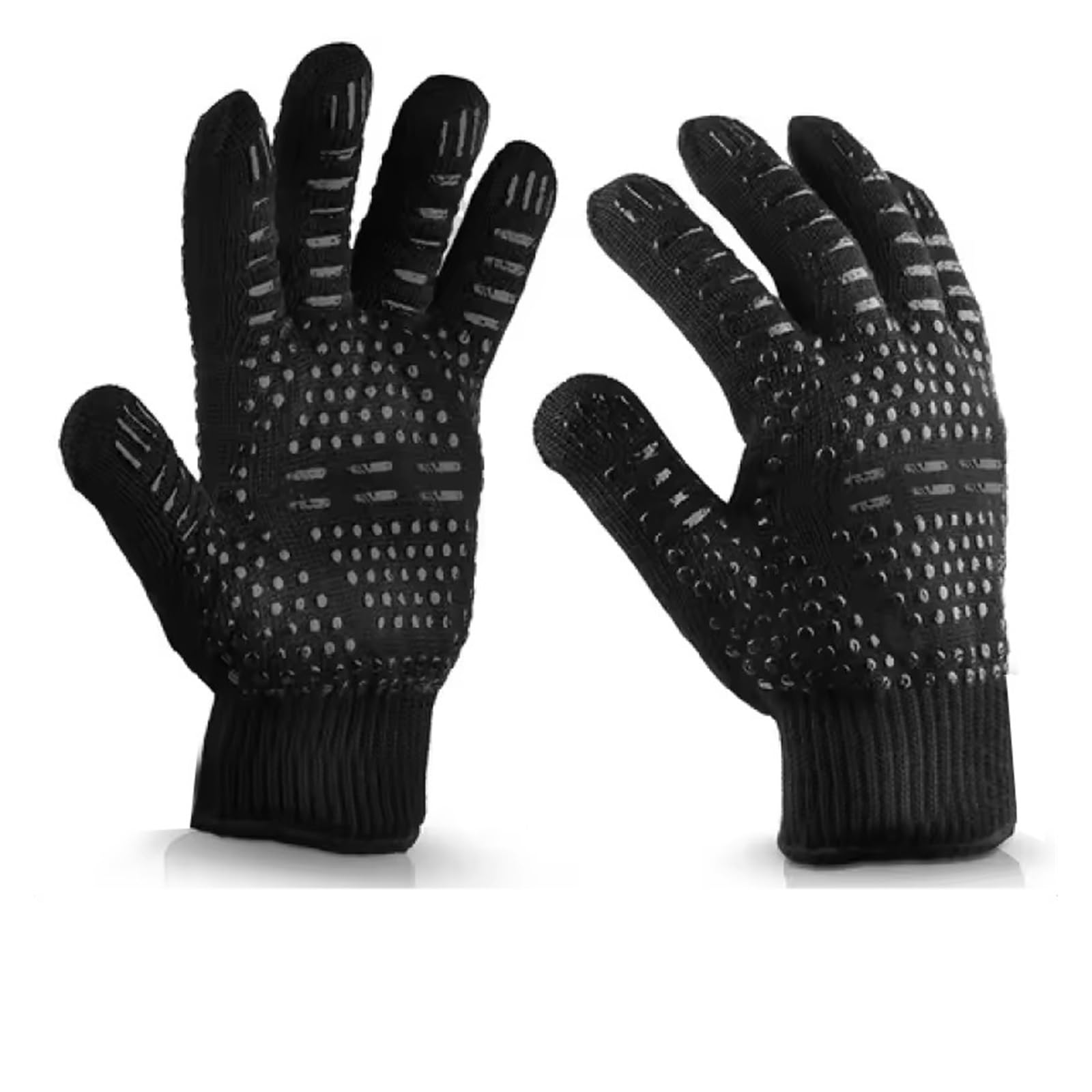 Guanti BBQ, guanti in silicone resistenti al calore 500-800 gradi | Cinque dita, antiscivolo, doppio lato per cucina, griglia, forno e campeggio(1pcs)