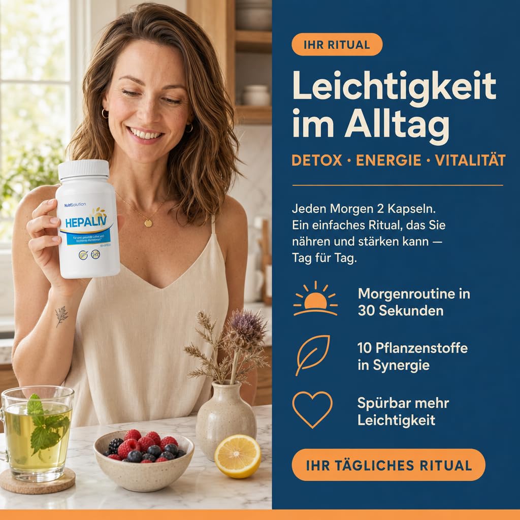 NutriSolution Hépaliv -Kapseln - Detox-Formel mit Mariendistel, Desmodium & Grüntee für gesundheit, Gewichtsmanagement & Fettverbrennung - 60 Kapseln (1)
