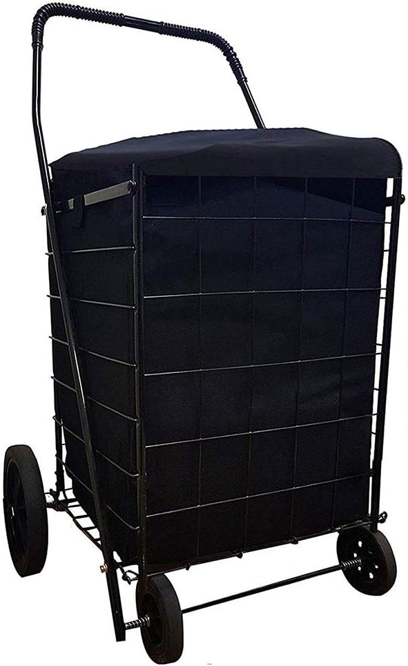 Folding SHOPPING CART LINER insert WATER PROOF with cover in 3 Color (Liner Only) (Black)