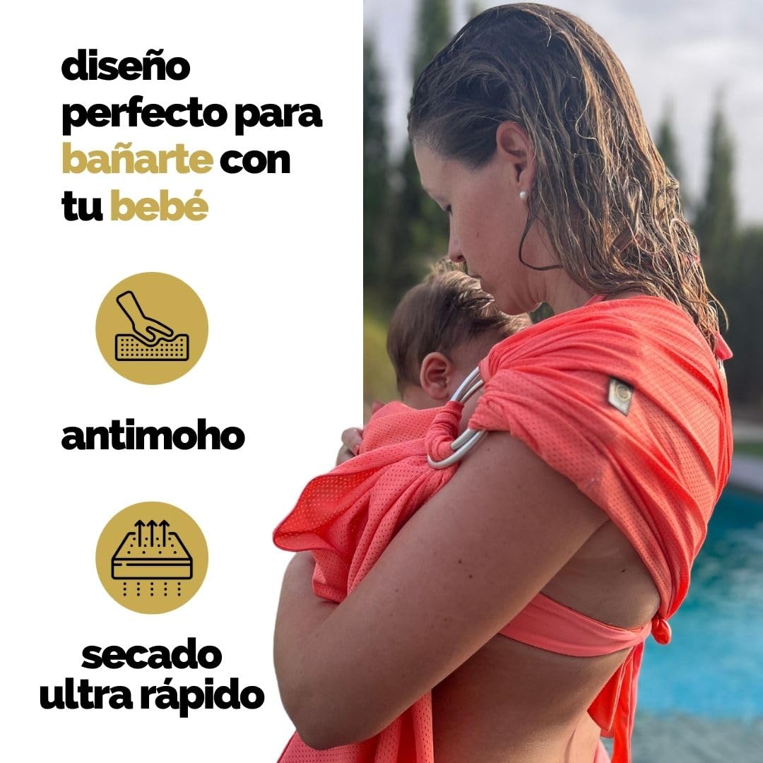 Amarsupiel | Bandolera Portabebe de Agua | Ergonómica y Ajustable | Porta bebes de 0 a 36 meses | Tejido OEKOTEX | Portabebés Ideal para Verano | Hasta 15kg — view 5