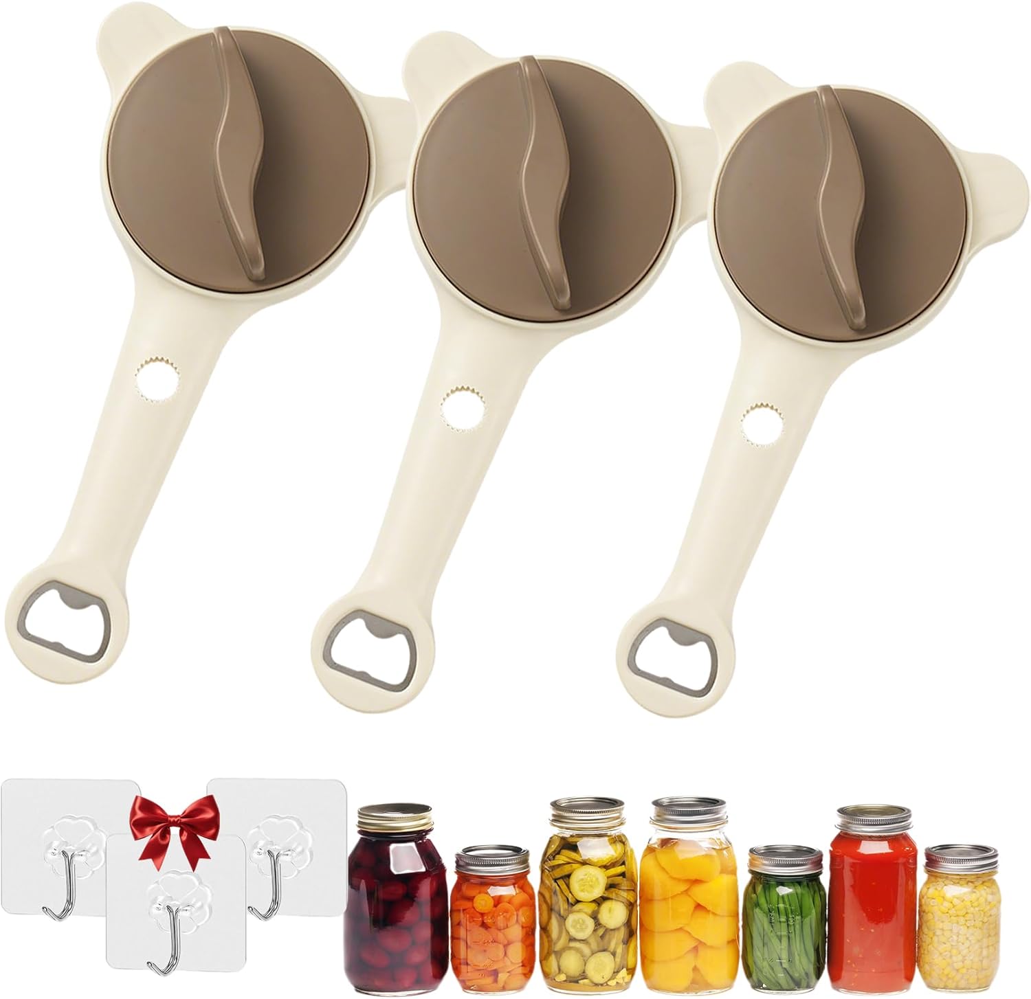 2026 New 4-In-1 Jar Opener, With Adjustable Jaws And Non-Slip Grip, Bottle Openers For Seniors & Arthritis Sufferers, With Extended Handle For Tight Lids And Bottles (3pcs)