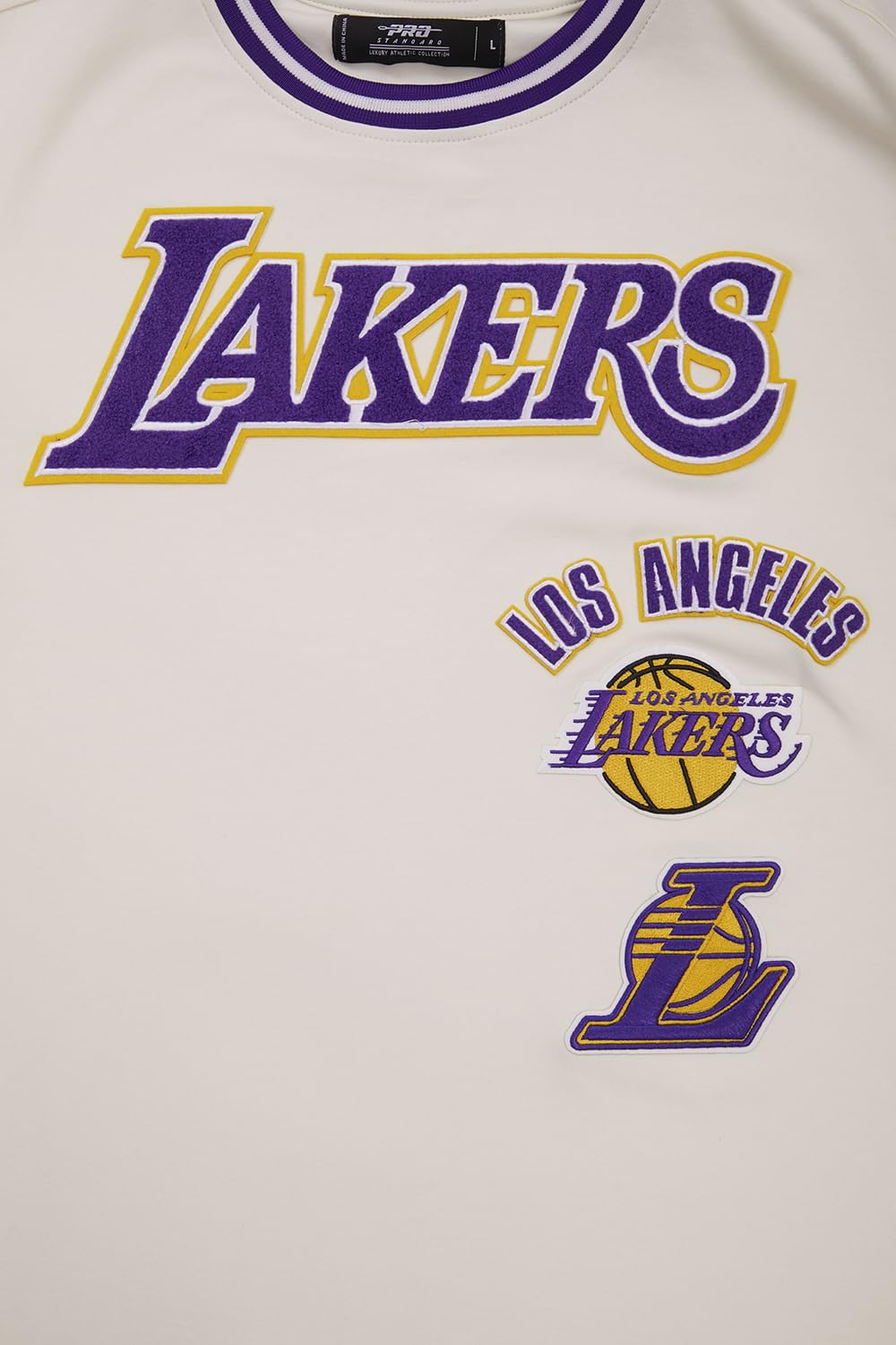 Pro Standard Męska koszulka NBA Los Angeles Lakers Retro Classics S/S, Skorupka jajka/fioletowy, XL