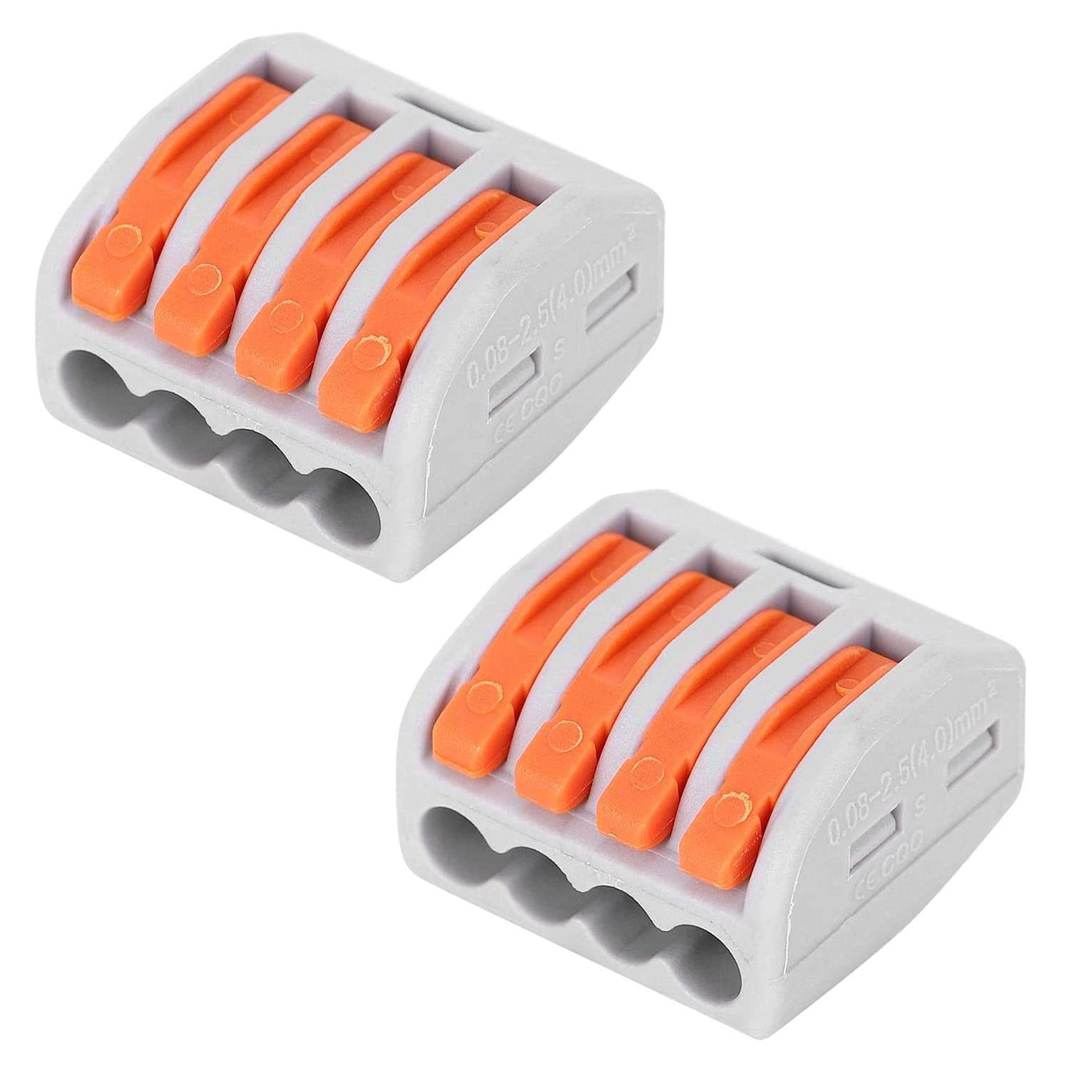 P Plus Fire electric wire connector, wire jointer connector, universal terminal plug in wire connector, cable connector, wire connector jointer clip, terminal connector (2pcs, 4-Port, Orange) (B0D8KM4J8L) Amazon Price History, Amazon Price Tracker